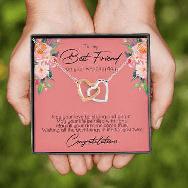 Best Friend On Your Wedding Day Interlocking Hearts Necklace - Love You This Much